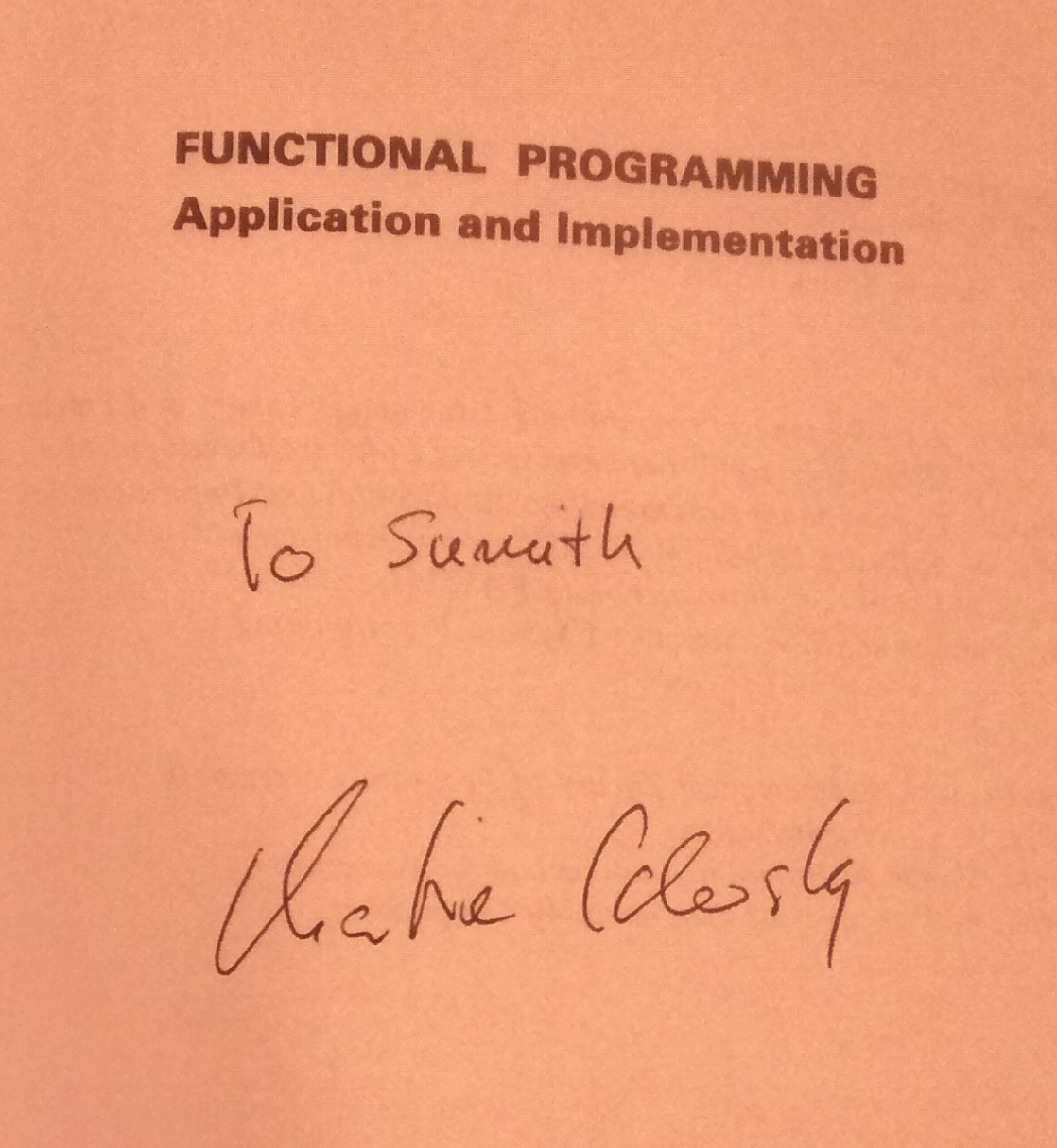 Autograph by Prof. Odersky